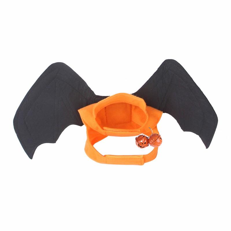 Halloween Bat Wing Costume Harness Dogs Cats - Foldable Spider-Themed Pet Vest In Black Purple Orange