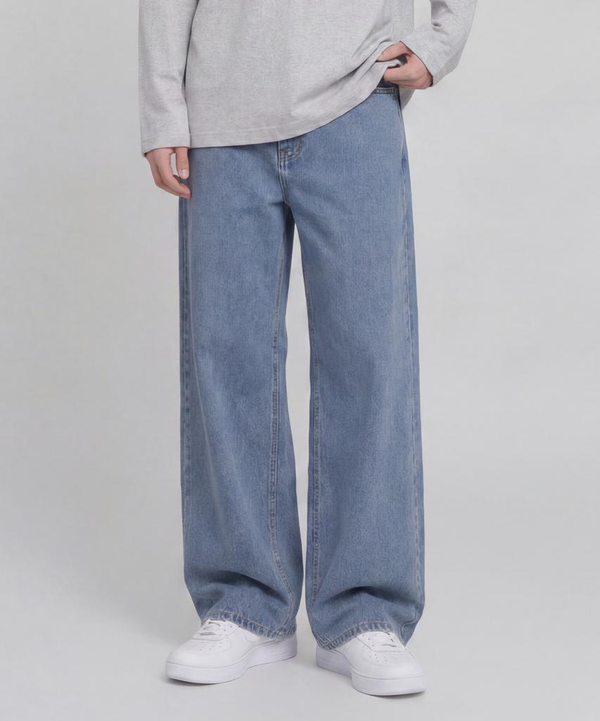 AGOD Wide Denim Pants [Medium Blue]