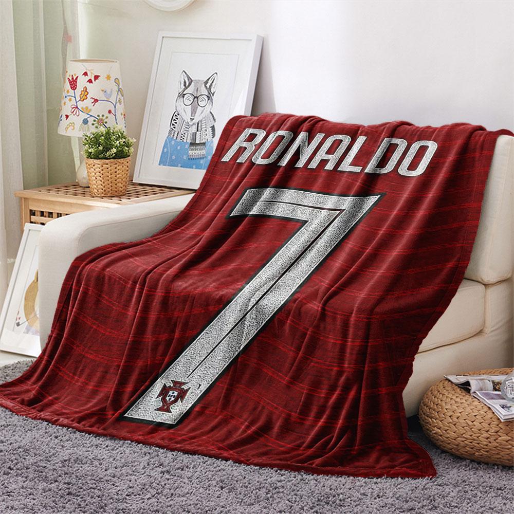 1PC CR7 Cristiano Ronaldo Patterned Flannel Blanket Suitable For All Seasons for Home Decor Warmth and Comfort Gifts Holiday Present