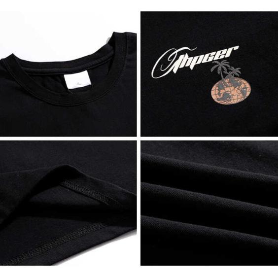 Heavyweight Soft Sports Casual Versatile Stretch Fit Wrinkle Loose Men's Fashion Short-sleeved Tops Comfortable T-shirt