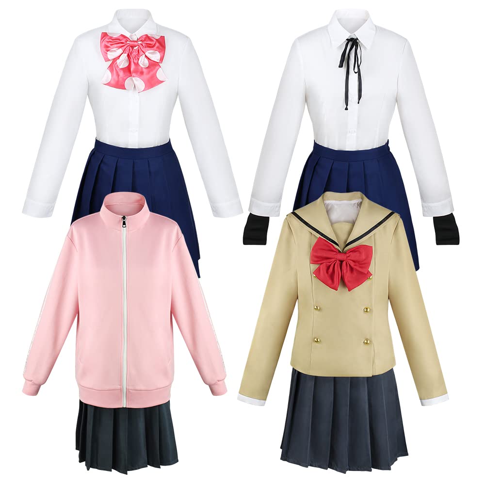 Goto Hitori Cosplay Bocchizarock Cosplay Costume with Wig Costume Uniform Halloween Gift Goto [AG-TOP] (S, Hitori)