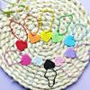 Candy Color Double-Sided Love Pendant Bead Chain Keychain - Creative DIY Accessory