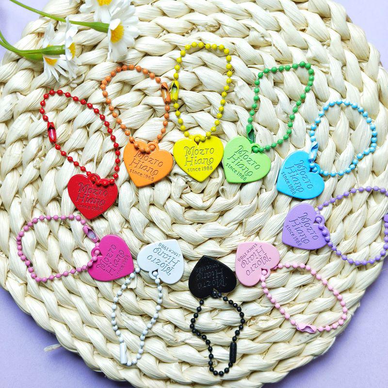 Bonbonfarbenes doppelseitiges Liebesanhänger Perlenketten Schlüsselanhänger - Kreatives DIY-Accessoire