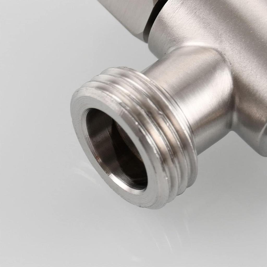 Bidet T Adapter, Biveah Stainless Steel Angle Stop Add-A-Tee Valve 3/8" for Toilet Supply Line Brushed Nickel, KTS002NA