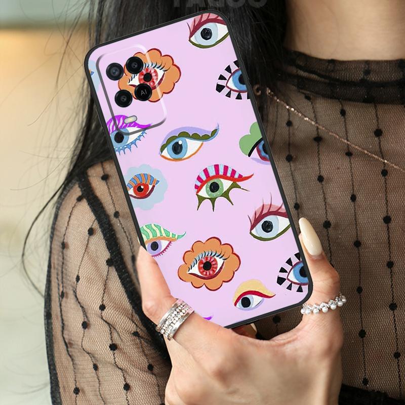 Lucky Eye Blue Evil Eye Print Case For Oppo A80 A60 A40 A17 A57 A77 A74 A54 A94 A78 A98 A18 A38 A58 A96 A76 A16 A15 A5 Pro