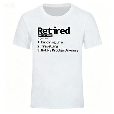 Unisexs Summer Tshirts Fashionable Casual Loose Tshirts Retireunisext Retired Definition Printed Shirt Short Sleeved Tshirt Tops