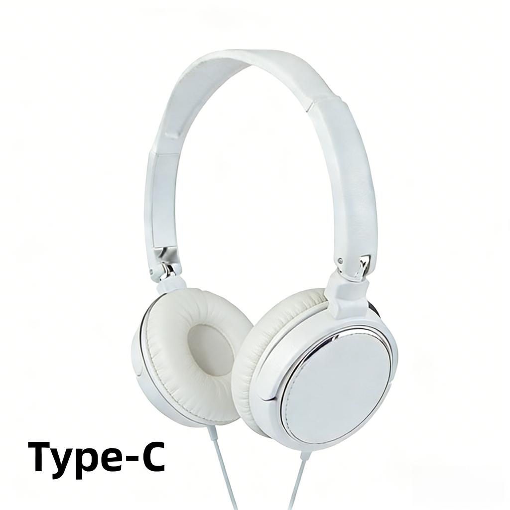 1Pcs 3.5mm/Type C Bass Stereo Headphones Foldable Adjustable Headband Wired Headphones For Mobile Phone And Computer
