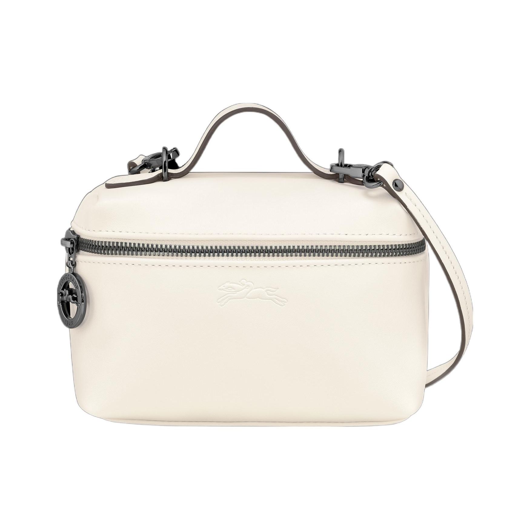 

Longchamp Le Pliage Xtra 16 Logo Embossed Zipper Closure Leather Box Bag Handheld Shoulder Crossbody Mini Women bags Beige 10187987037 Basic Set (Bag+Dust Bag)