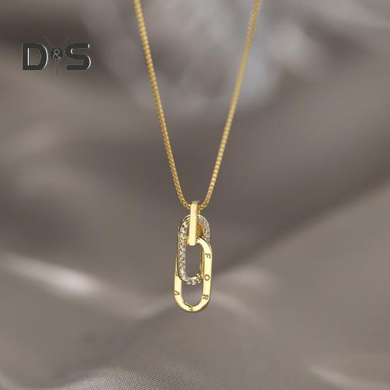 Safety Pin Necklace Copper Paper Clip Pendant Necklace Women Clavicle Choker Jewelry Gift for Anniversary Birthday