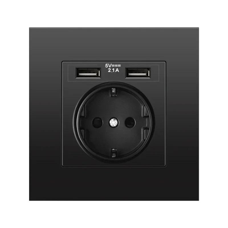 Toma de corriente USB dual de pared DepoGuye de 2,1 A, para dormitorio, 16 A, panel de PC, compatible con España, Rusia y la UE.