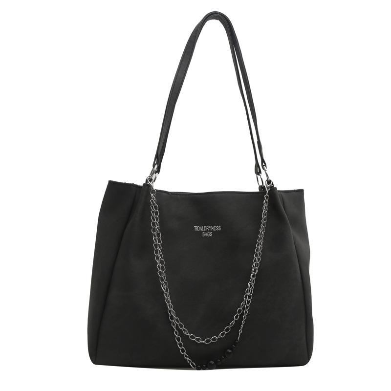 Large capacity bag women's 2025 new trendy class college student shoulder bag texture chain women's commuter tote bag