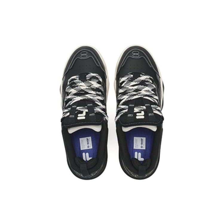 FILA Classic Kicks Fabric Synthetic Leather Versatile Comfortable Low-Top Sneakers Men Sneakers Black T12M342305ABA