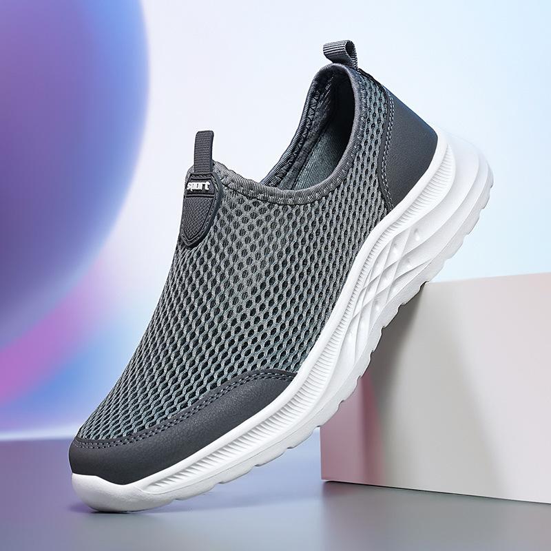 2025 New Summer Breathable Mesh Casual Sports Shoes One-pedal Mesh Shoes Thin Large Size Men's Shoes Lightweight