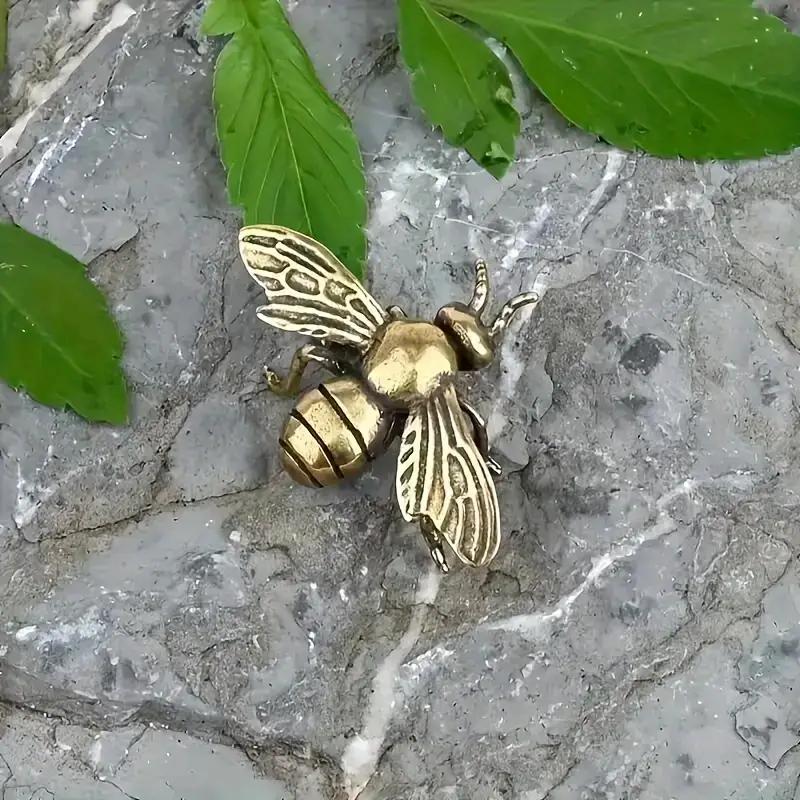 Massive Messing-Insekten-Honigbienen-Figuren, Miniaturen, Teehaustier, lustiger Käfer, Bastelsammlung, kleine Desktop-Ornamente, Heimdekorationen