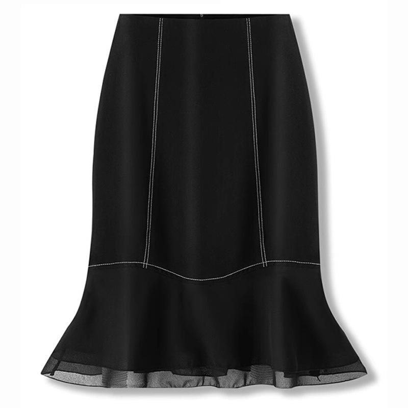 

Women s 2024 High Waist A-line Fishtail Midi Skirt - Slimming Summer Bodycon Style L