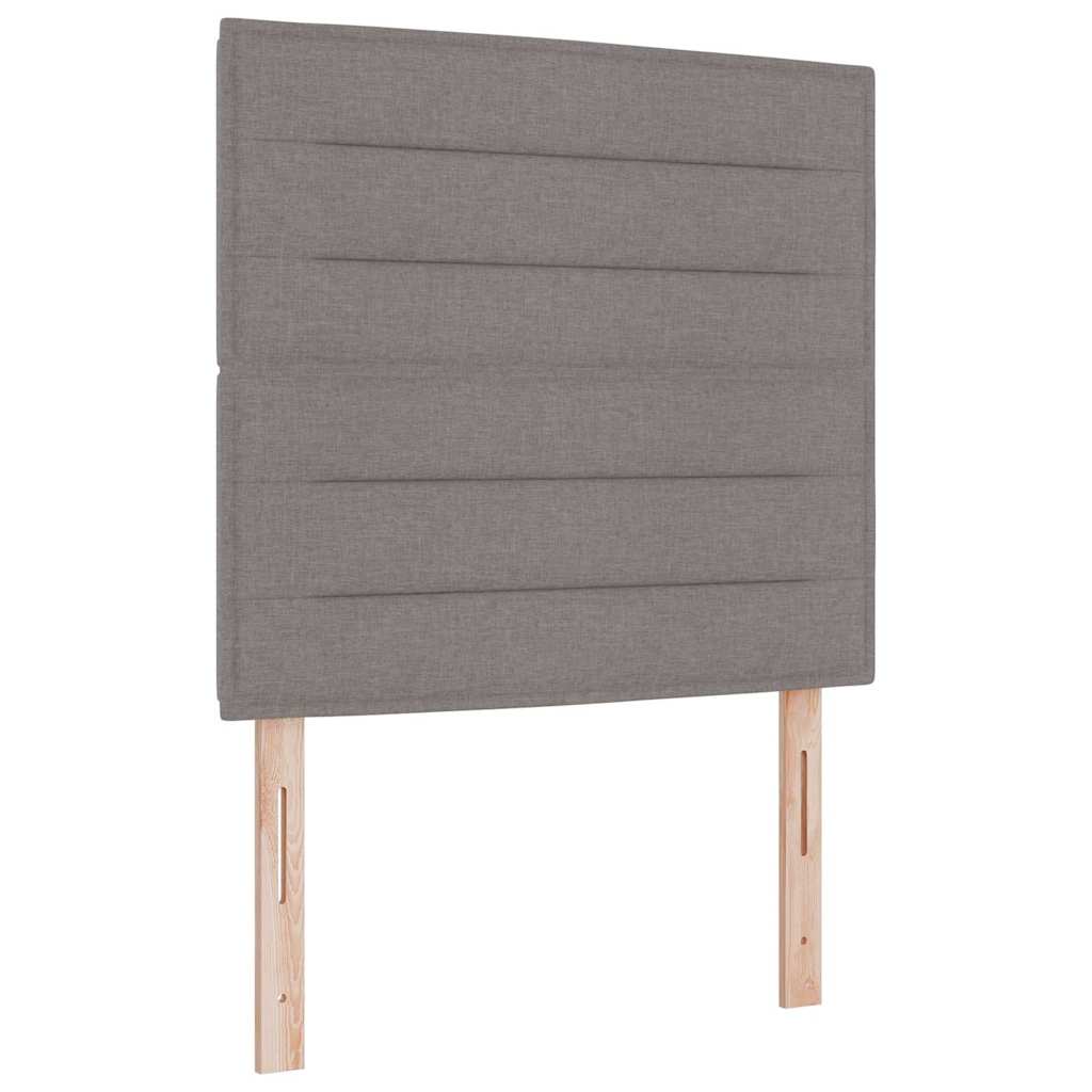 Boxspring Bed with LED Light Strips Taupe 80 x 200 cm Fabric