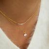 Youthway Classic Round Zircon Smile Shape Pendant Necklace For Women 18K Gold Plated Stainless Steel Necklace Fashion Jewelry