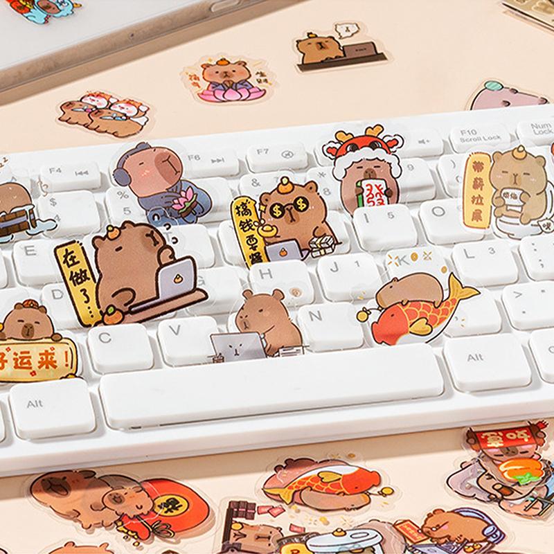 50 Stück Niedliche Kawaii Cartoon Capybara Aufkleber Für Frauen Mädchen Transparente Wasserdichte Aufkleber Tagebuch Dekorationsaufkleber