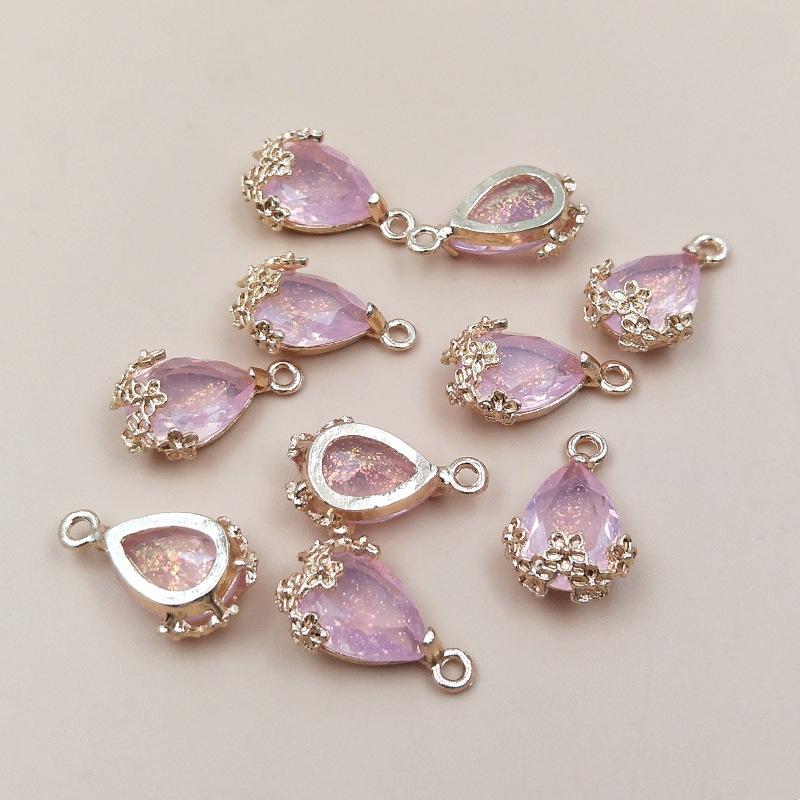 10PCS DIY Necklace Bracelet Earrings Alloy Jewelry Accessories Baroque Crystal Pendant Accessories Charm for DIY Jewelry Making