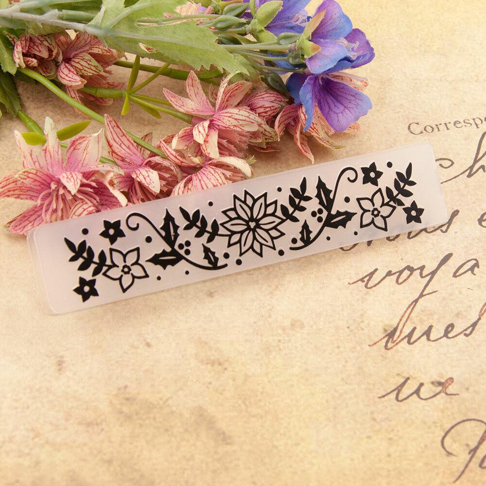 Blomstervine Blondermappe Plastmal Preging Dies Stencil DIY rektangelramme Sommerfuglbursdag