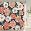 Beautiful Flowers Shower Curtain Butterfly Birds Printed Bathroom Curtains Polyester Fabric Home Decor Bathtub Screen with Hooks