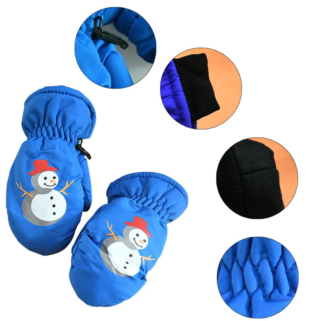 Kids Ski Gloves Warm Children Full-Fingers Non-slide Winter Mittens Cartoon Waterproof Hand Warmer Outdoor Riding Girls