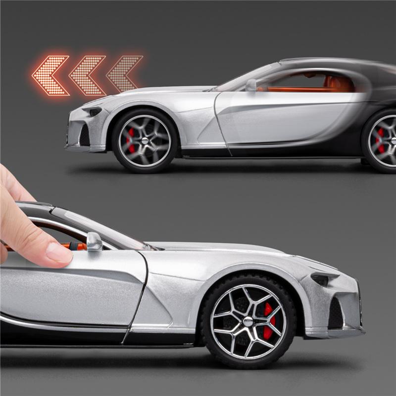 1/32 Bugatti Atlantic Alloy Sports Car Model Diecast Metal Racing Vehicles Car Model Sound and Light Simulation Collection Kids Toy Gift