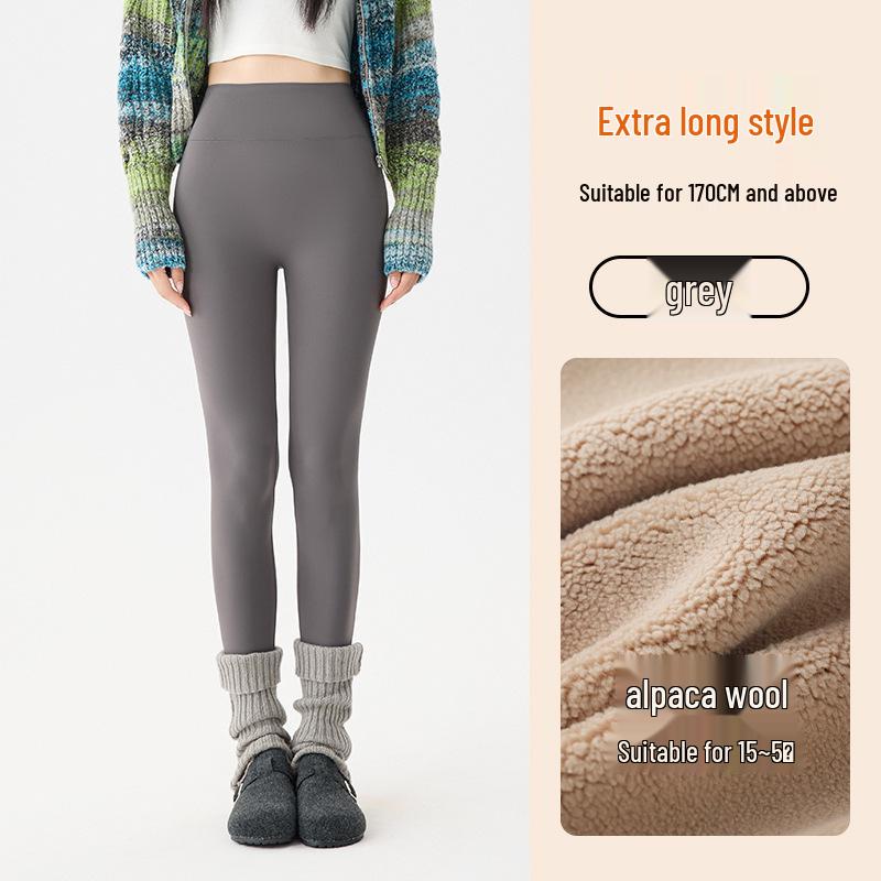 Calças de Yoga Femininas Quentes Estendidas Tubarão - Outono/Inverno Plus Veludo Espessado Base de Algodão Novo Estilo 2025
