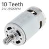 RS550 24V 25000RPM Høyhastighets DC-motor 10 tenner gir 10x13mm Elektrisk kjøretøy oppgradering erstatning