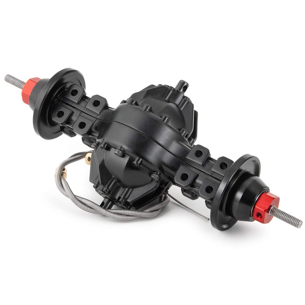 TRZX Metall Vorder- und Hinterachse mit Durchgangsachse Aufrüstteile für Tamiya 1/14 RC Sattelzug Zugmaschinen (Hinterachse)