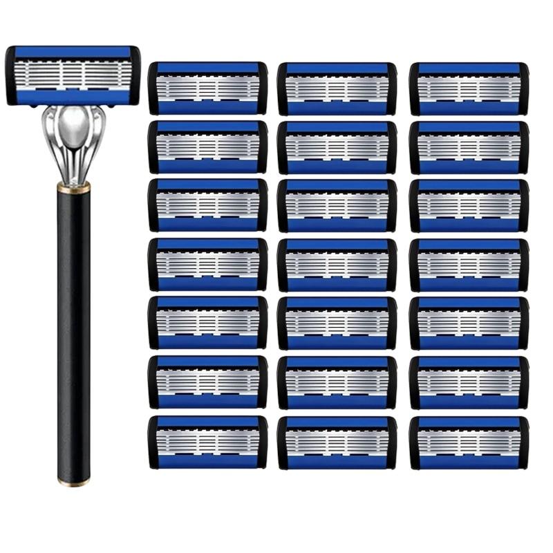 Razor Classic 6 Layer Safety Razor for Mens Shaving&Womens Hair Removal Shaving Blades Manual Shaver