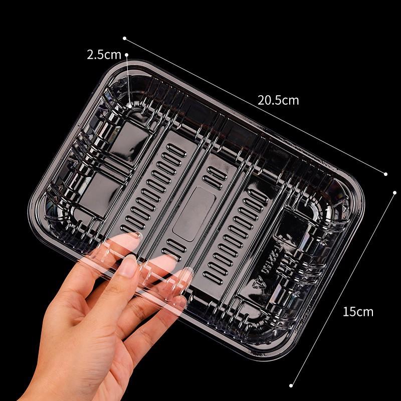 Thickened Disposable Transparent Rectangular Food Containers, 100-Pack