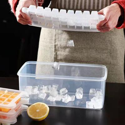 Ice Tray with Lid Bin Ice Scooper Twist Release Design Ice Mold Easy Clean Reusable Ice Maker for Freezer