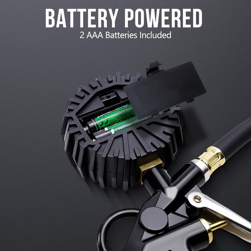 Digital Tire Pressure Gauge with Inflator, Air Compressor Accessories with Air Chuck Quick Connect Coupler, Car Attachments with Rubber Hose for Car,