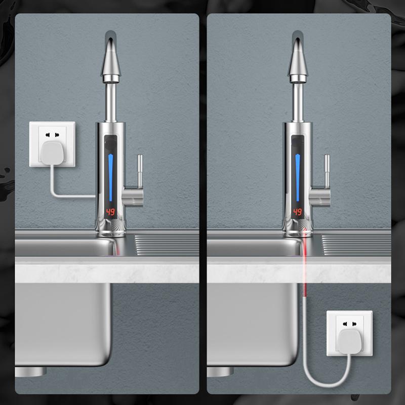 3300W 220V Instant Electric Water Heater Faucet Tap LED Ambient Light Temperature Display Instant Heating Tap