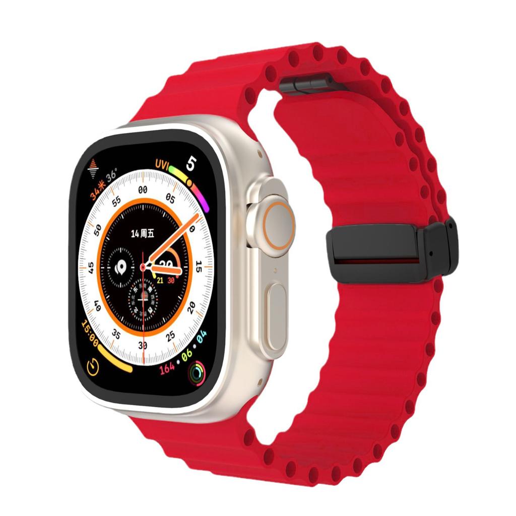 Ocean for Apple Watch Ultra Band 49mm 45mm 44mm 40mm 41mm 38mm Magnetic Strap Silicone correa Bracelet iWatch Series 9 8 7 6 SE