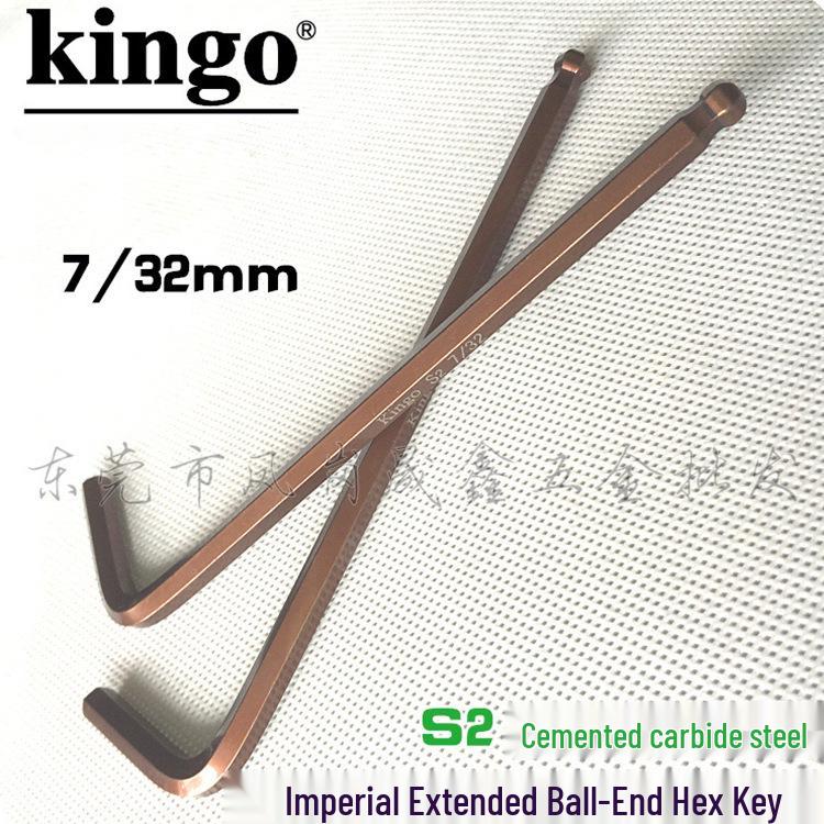 Kingo S2 Hardened 7/32mm Bronze Extended Ball End Hex Key