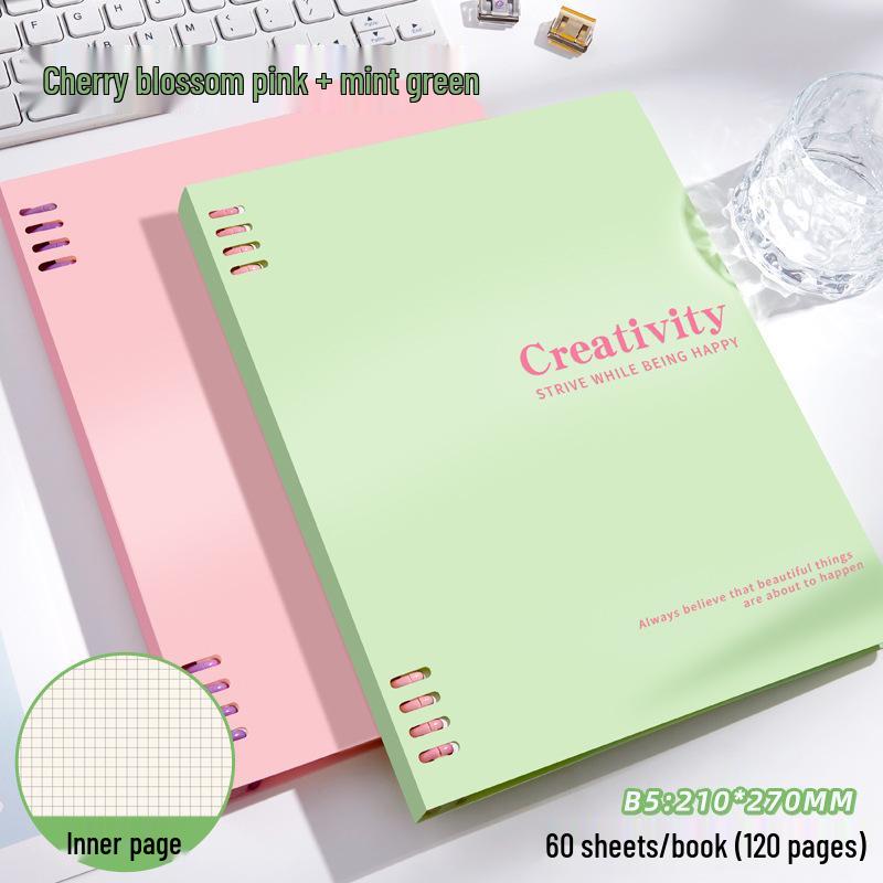 Morandi Color-Blocked B5 Notebook: Vibrant Design, Thick Pages, Versatile for Students