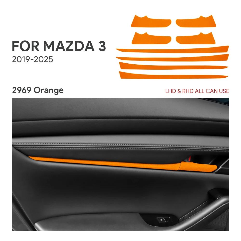 For Mazda 3 BP M3 Axela      2024 2025 Top Suede Trim LHD RHD Sticker Car Door Handle Interior Accessories