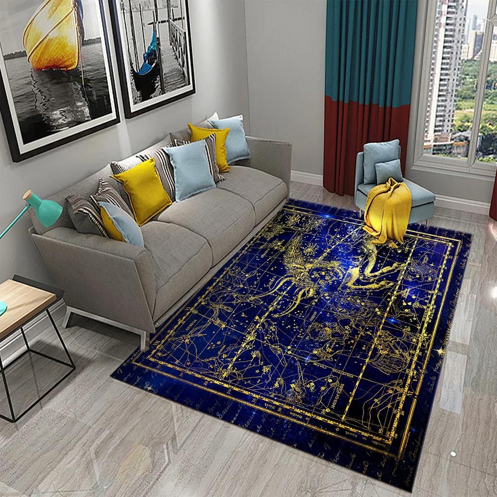 Twelve Constellations Carpet Astrology Rug Mystic Divination Rectangle Area Rugs for Adult Yoga Mats Living Room Decor Door Mat
