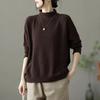Retro Half-turtleneck Long-sleeved Sweater Women's Bottoming Shirt Tops Autumn and Winter Loose Sweater Women