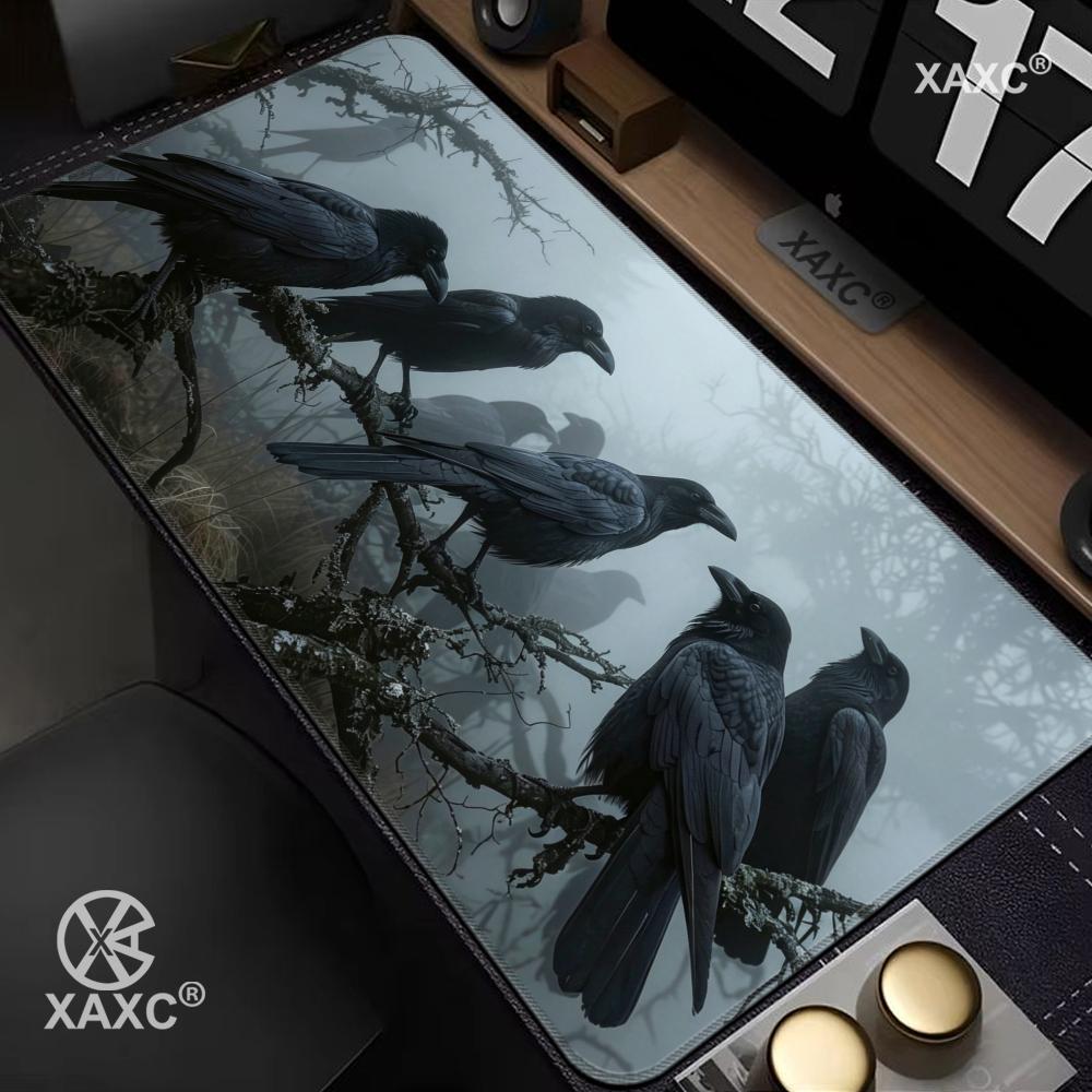 Dark Style Crow Mouse Pad large keyboard mouse desk pad nonslip rubber gaming mouse pad laptop mouse carpet HYBXXC Desk Mat