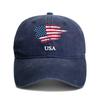 Distressed USA Flag Baseball Cap Polyester Adjustable Outdoor Summer Travel Hat