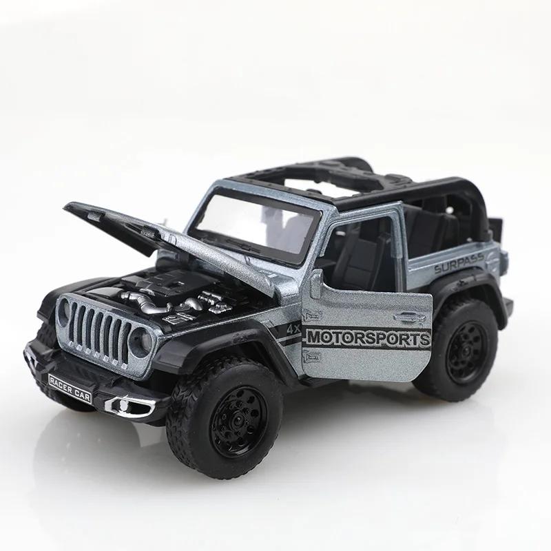 (Bagged) 1/36 Scale Four-Door Jeep Wrangler-Style Off-Road Pullback Toy Car, Die-Cast Metal, Boy's Toy, Powerful Pullback.