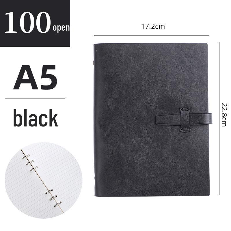 A5 Portable Loose-Leaf Notebook for Office, Students, and Business Meetings