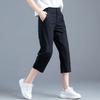 Women Clothing New Summer Simple Casual Cotton Linen Haren Capri Pants Female Solid High Waist Loose Cropped Trousers Pantalones