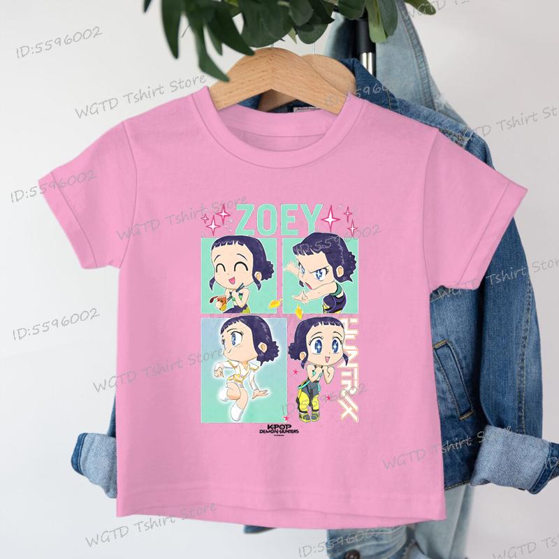 Hot Movie Fans Zoey Printed T-shirt Kids New Cartoon Soft Cotton Baby Girls T Shirt Tops K-Pop Cotton Toddler Girl Clothes