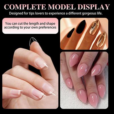 600 Stück Nagelspitzen zum Aufdrücken, vollständige Abdeckung, Stiletto, Mandel, quadratisch, Sarg, Französisch, falsche Gefälschte, Soak-Off-Gel-Nagelverlängerungsspitzen, Kapsel