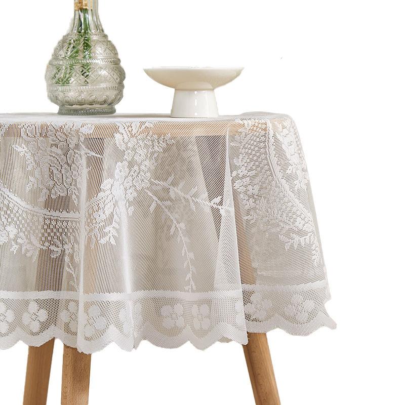 New Foreign Trade Countryside Small Fresh Square Table Round Table Hollow French Lace Round Mirror Flower Living Room Bedroom Study Dining Table