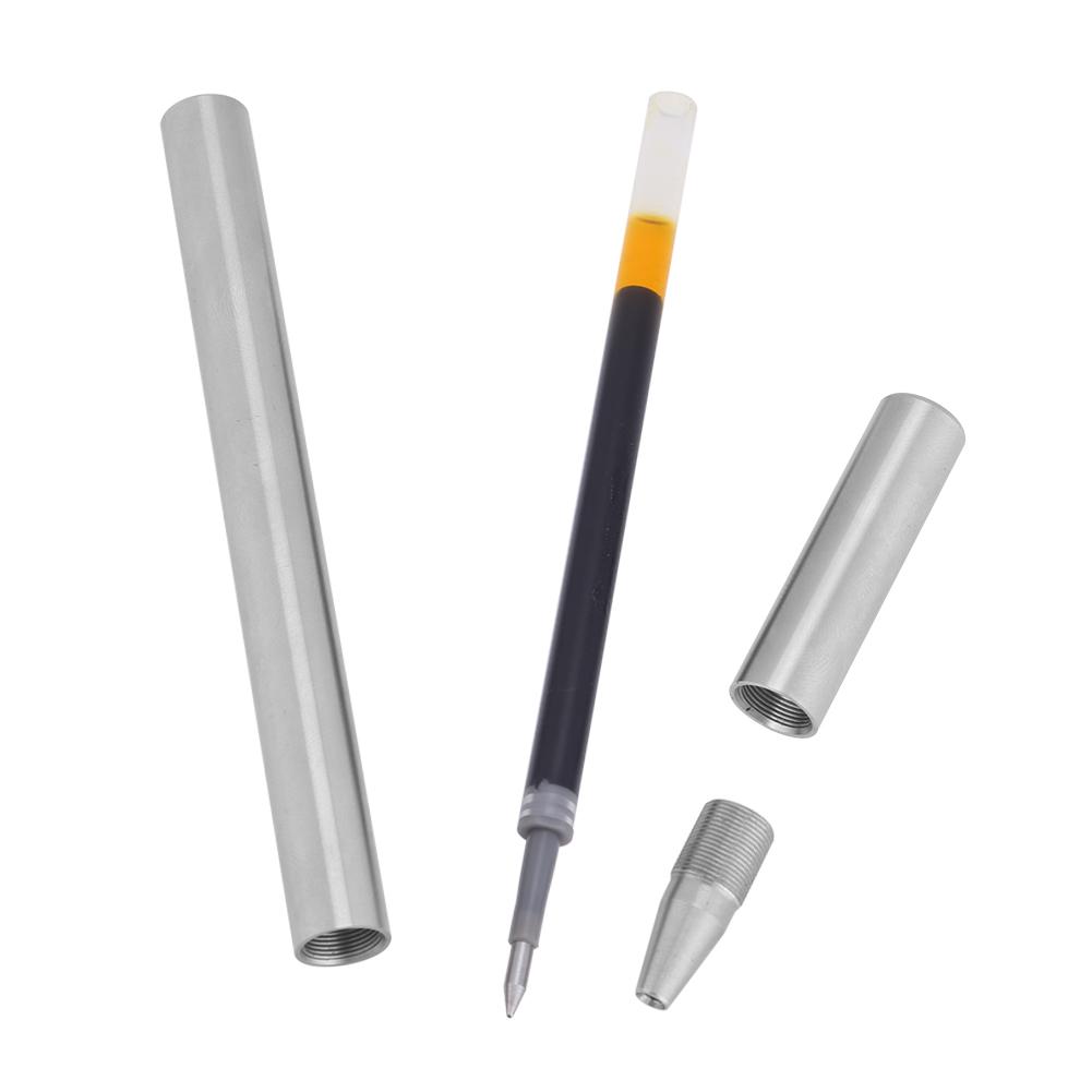 Protable Handmade Stainless Steel Pocket Roller Ball Pen Black Ink Gifts